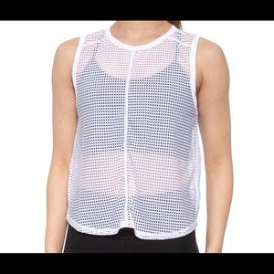 NWT Sage Cropped Mesh Tank Top
